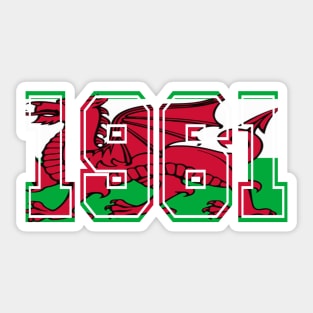 WELSH FLAG 1961 STICKERS Sticker